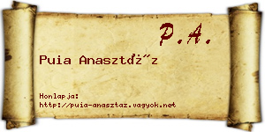 Puia Anasztáz névjegykártya